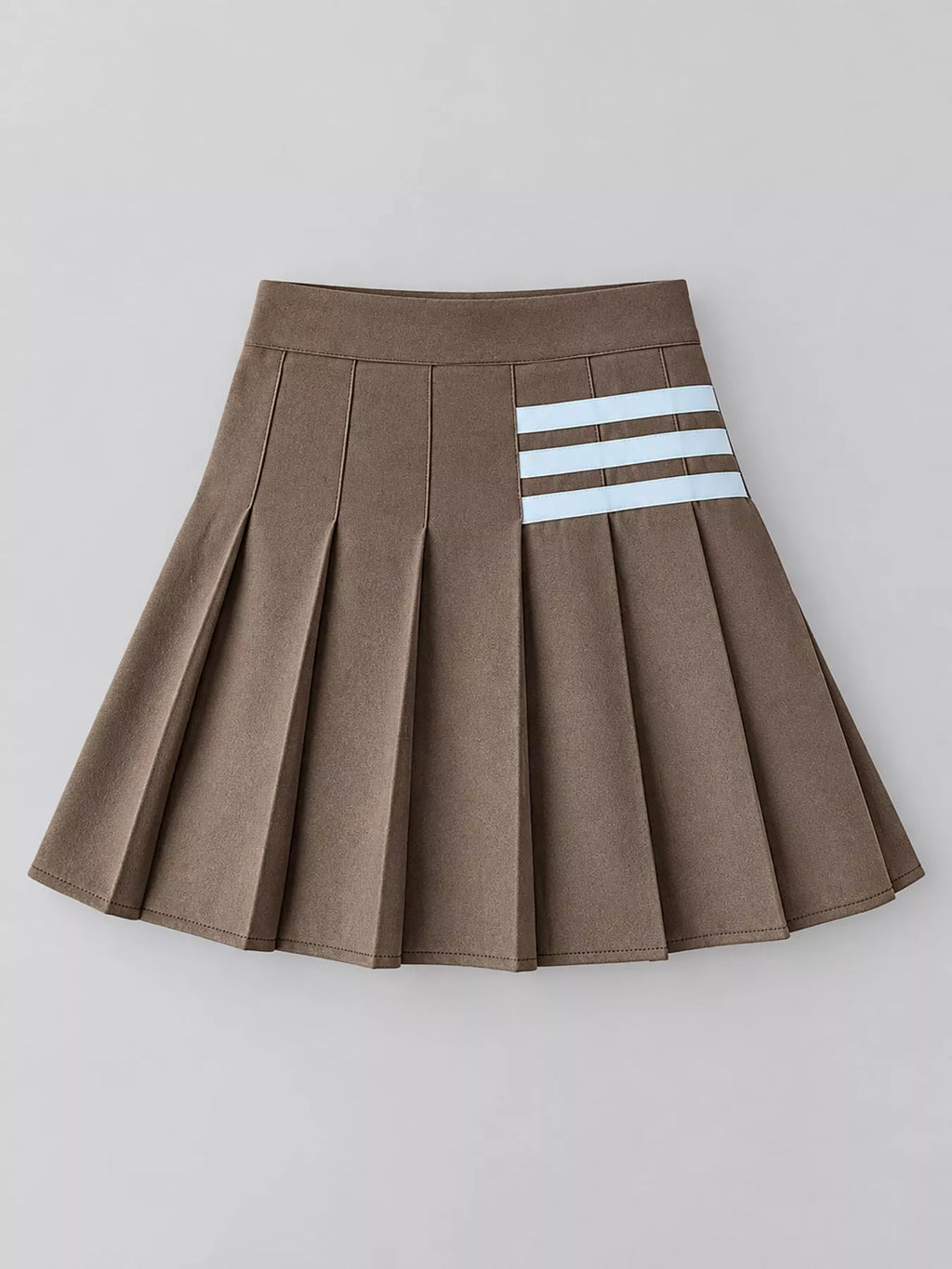 Contrast Stripe Pleated Mini Skirt