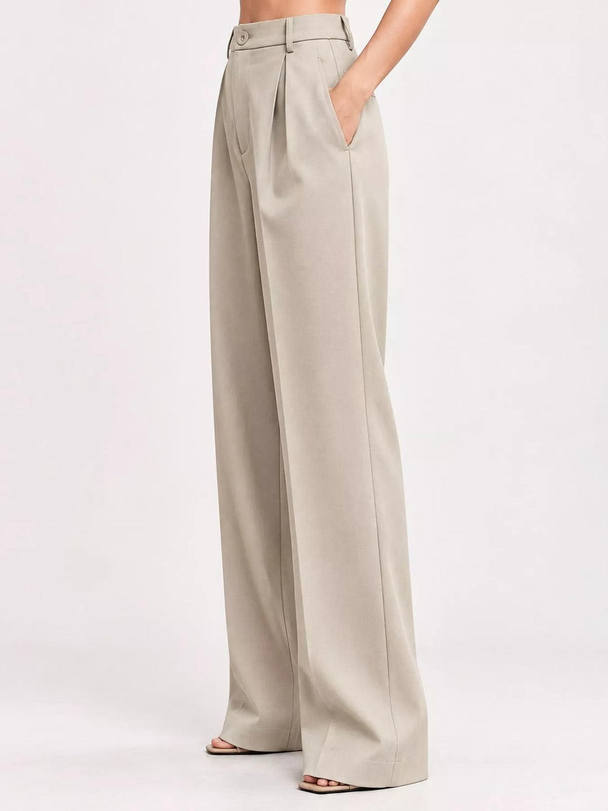 High-Waisted Pleated Wide-Leg Pants