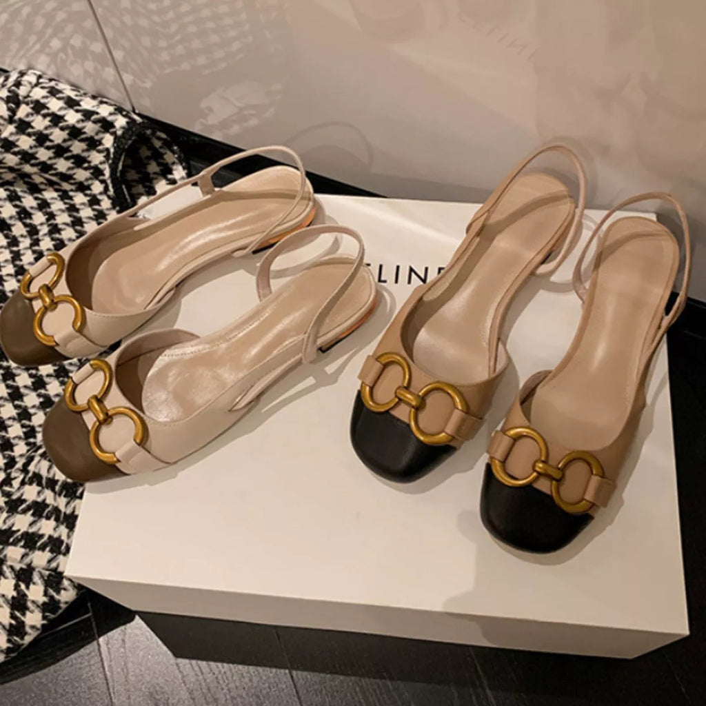 Chain Detail Flats Sandals