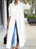 Plus Size Longline Button-Down Shirt