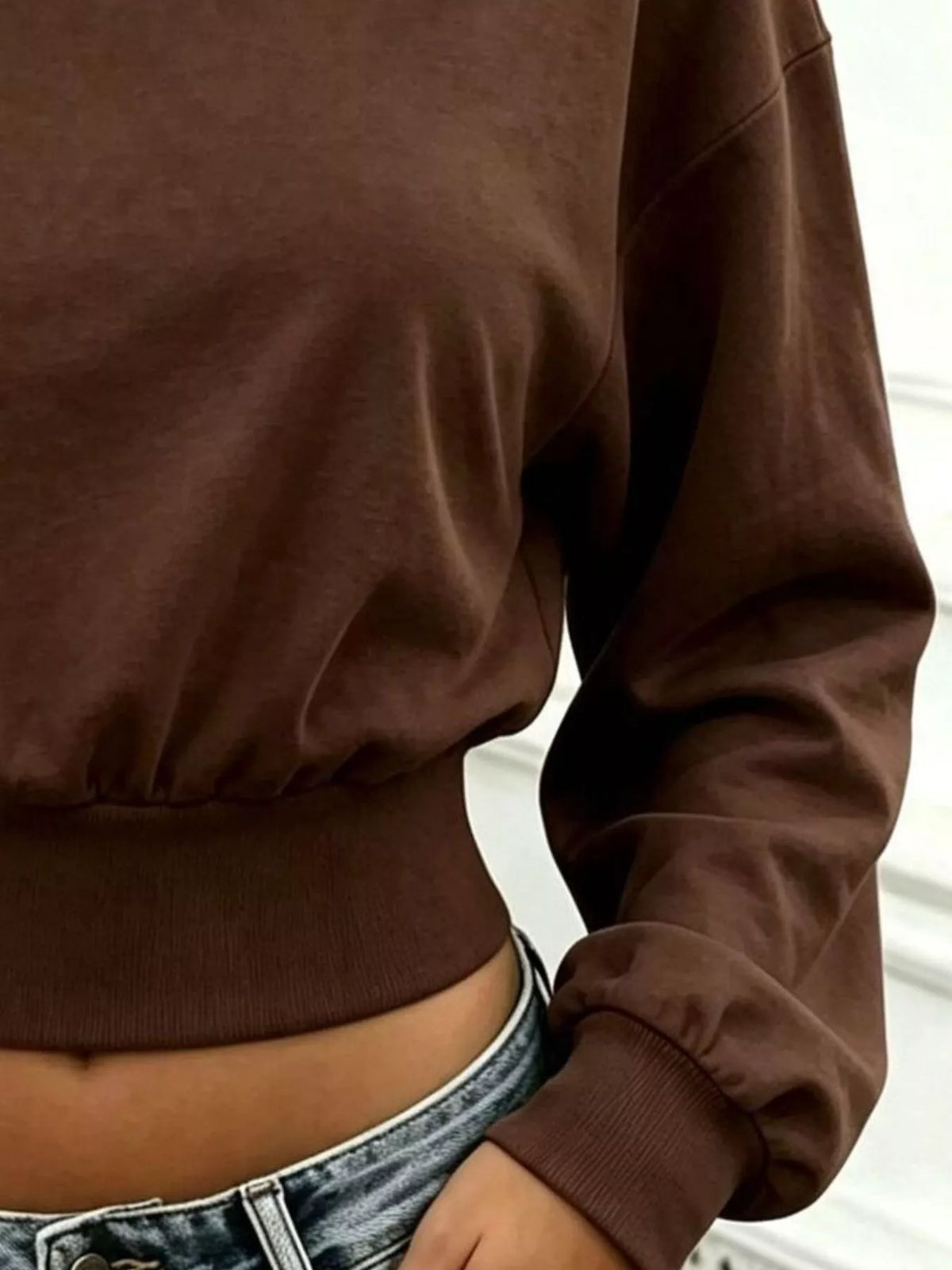 Long Sleeve Crop Sweatshirt