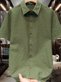 Men's Plus Size Textured Short-Sleeve Shirt