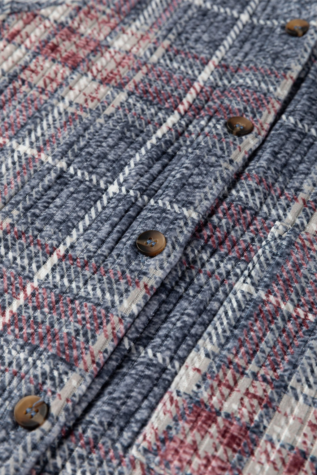 Multicolour Plaid Textured Chest Pocket Vintage Shirt