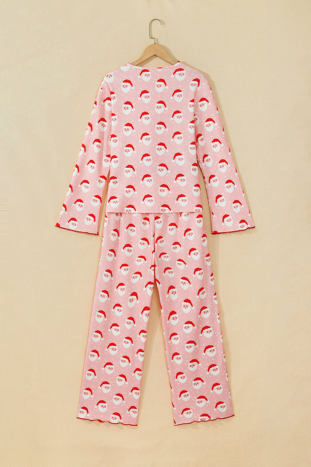 Christmas Santa Frilled Buttoned Top & Pants Set