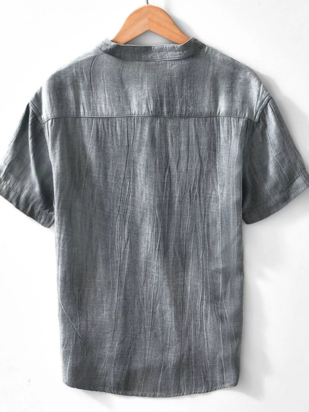 Men's Plus Size Button Detail Short Sleeve Blouse