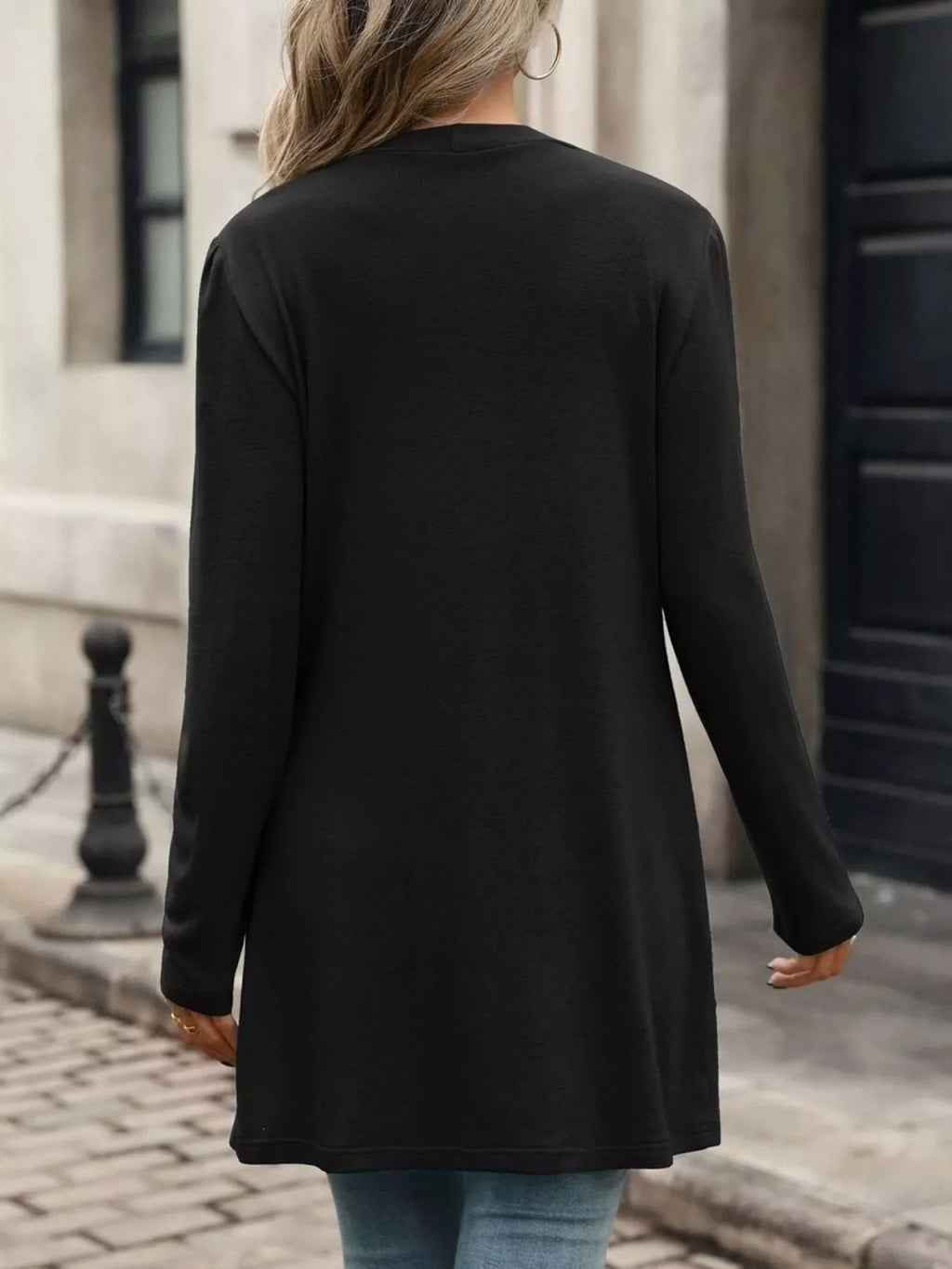 V-Neck Button-Up Long Sleeve Cardigan with Pockets