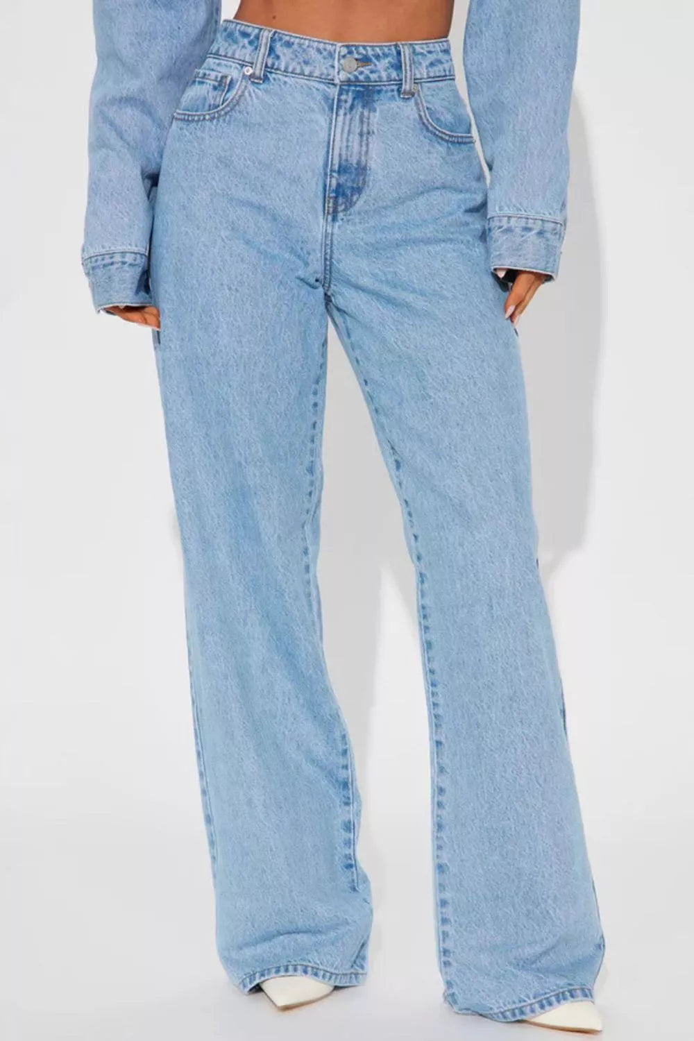 High-Waisted Wide-Leg Jeans