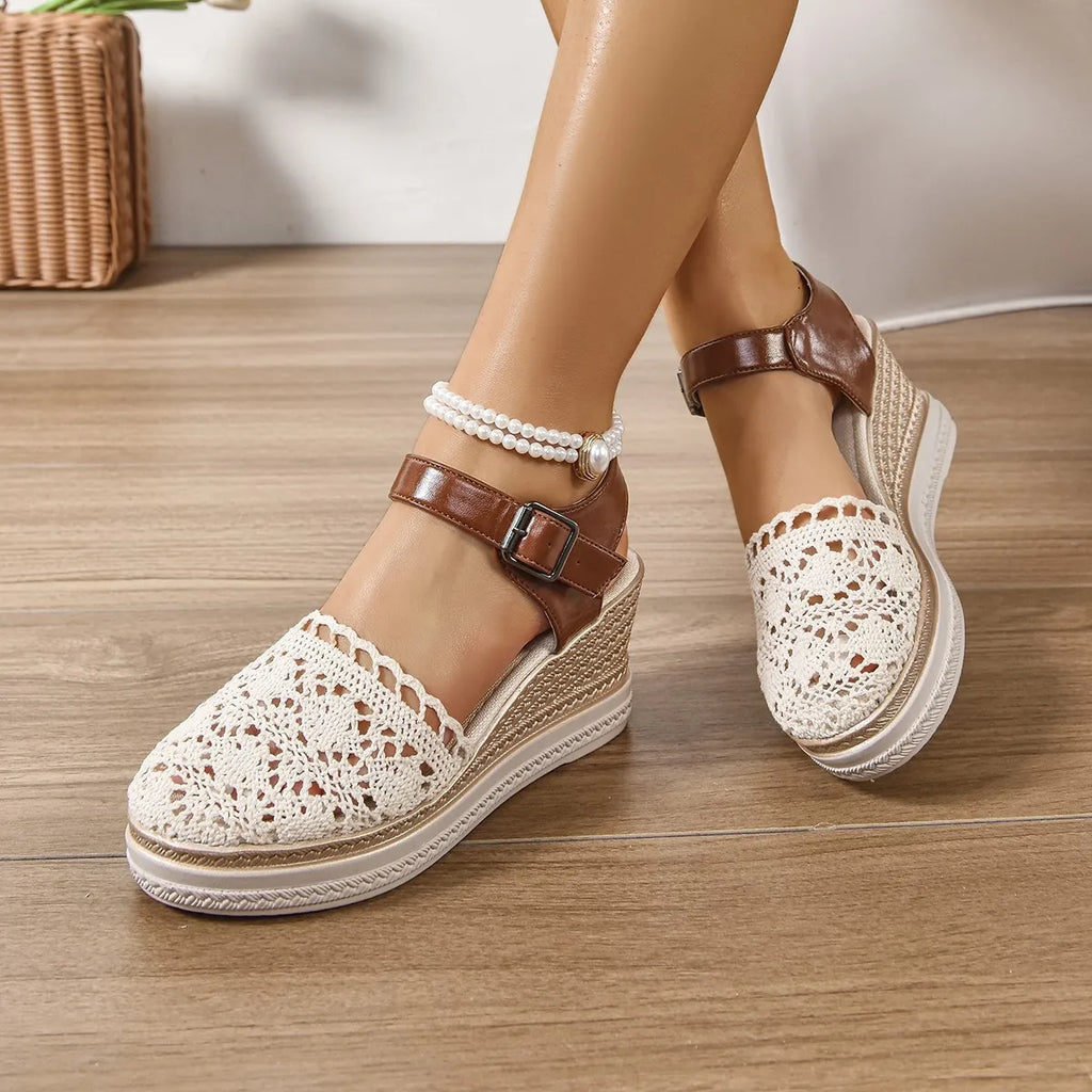 Round Toe Wedge Sandals