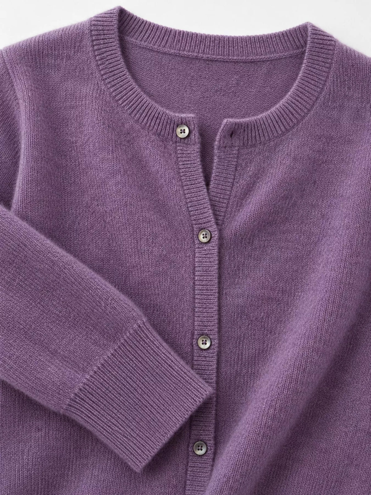 Crew Neck Button-Down Knit Cardigan