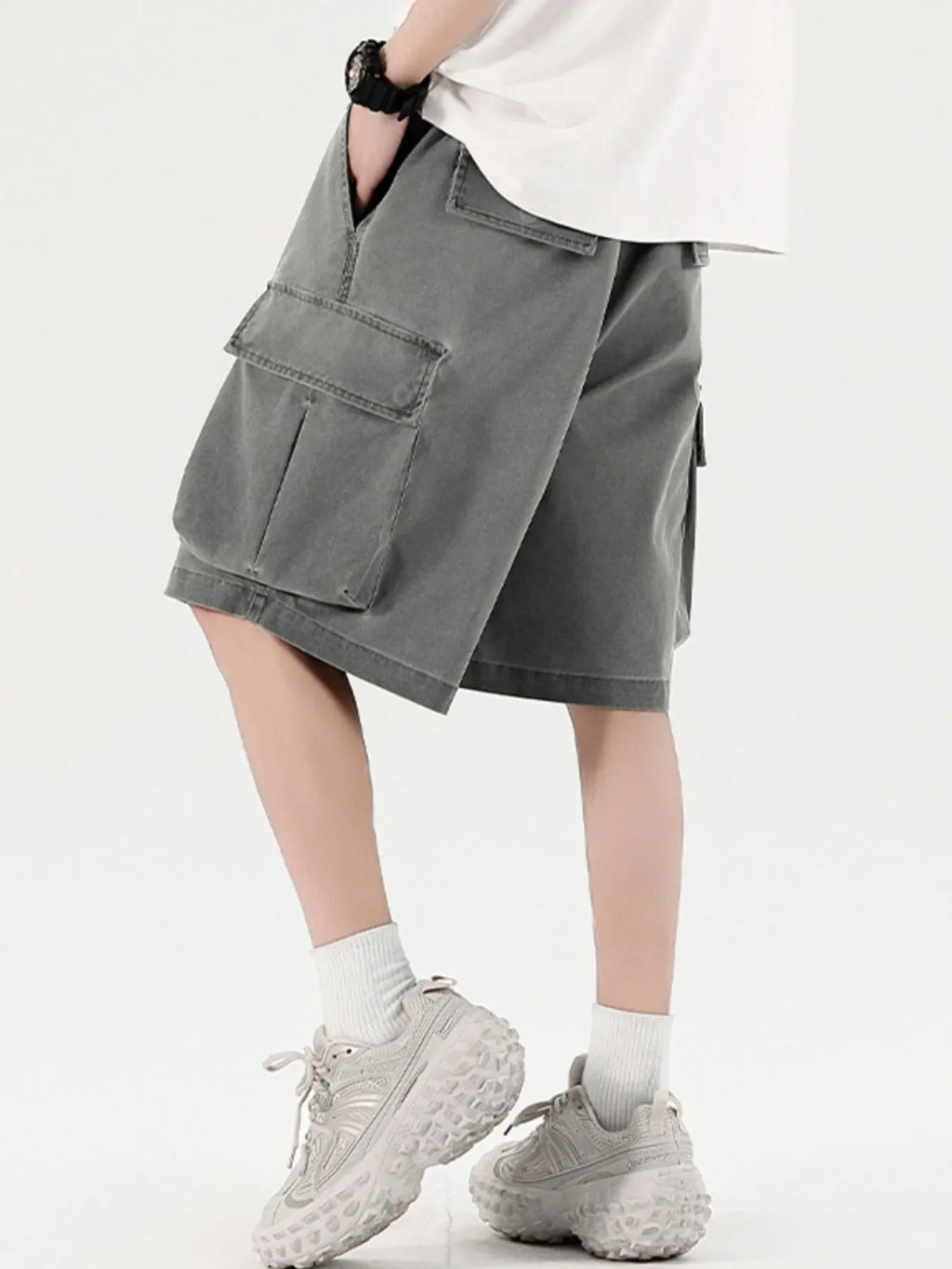 Men's Elastic Waistband Cargo Shorts