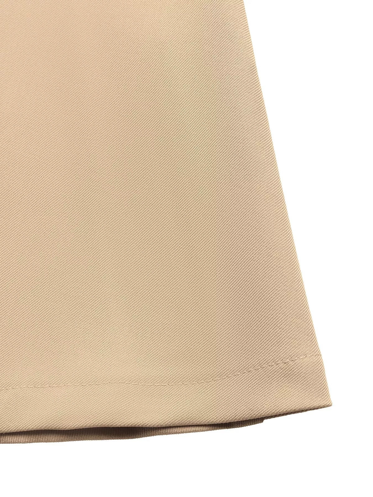 Contrast Lapel Button Front Midi Shirt Dress