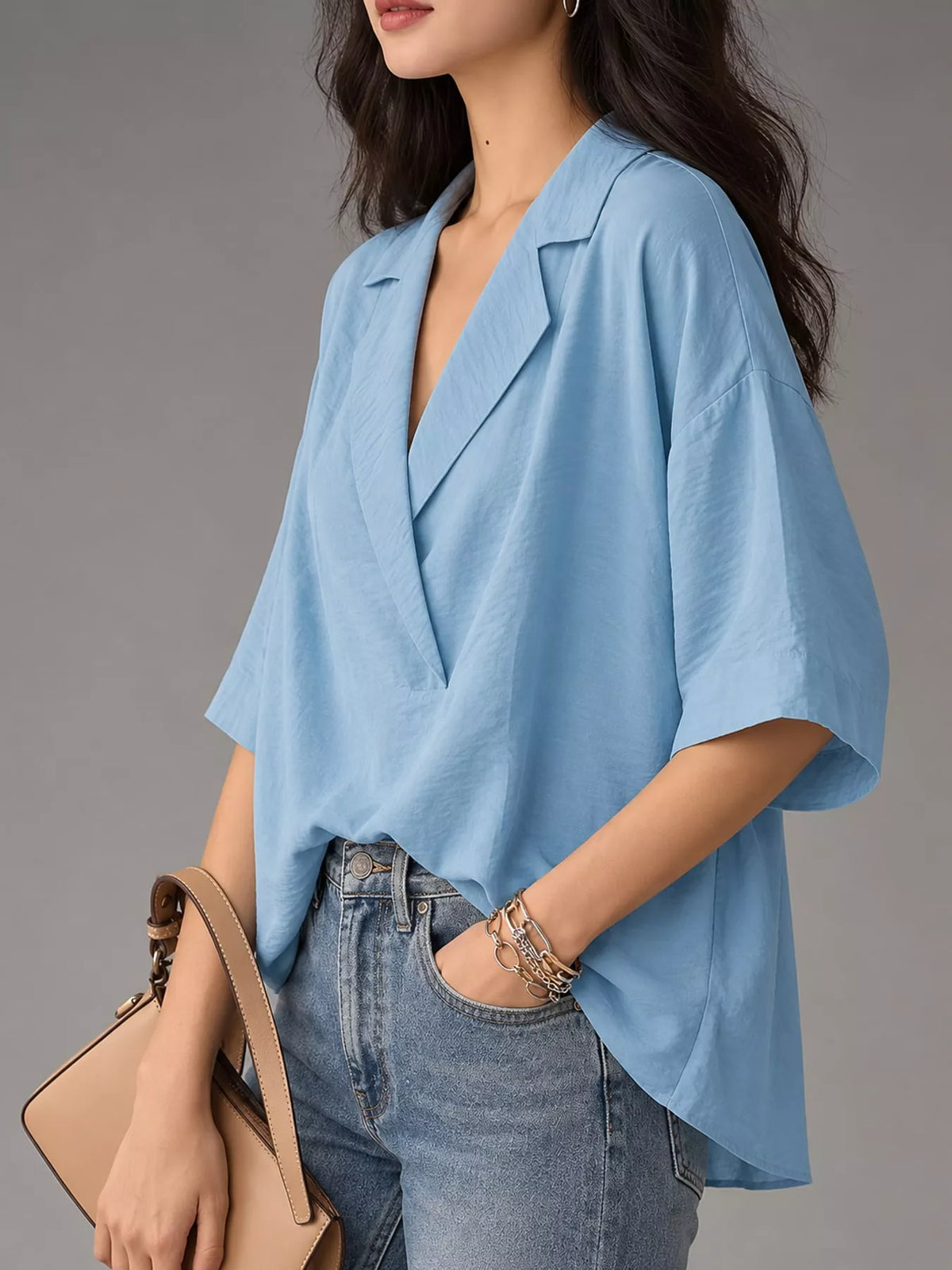 Half Sleeve Oversized Blouse