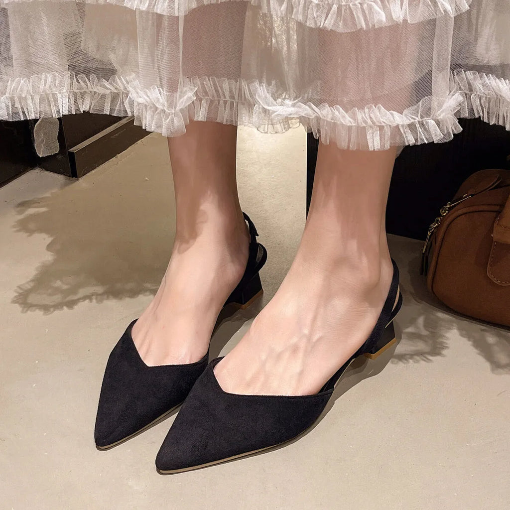 Point Toe Block Heels Sandals