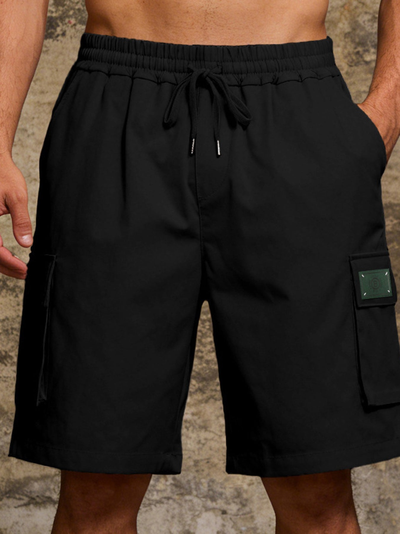 Men's Full Size Cargo Shorts with Drawstring Waist Plus Size