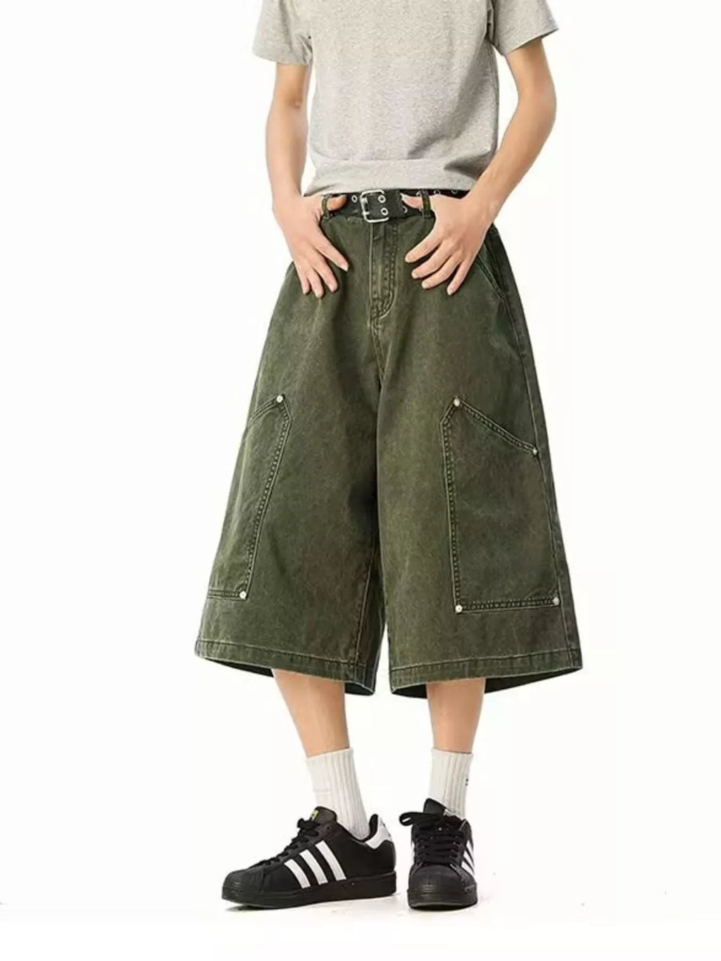 Men's Full Size Wide Leg Cropped Shorts Plus Size