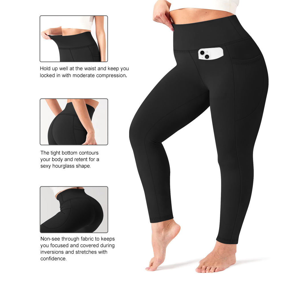 Cross-border European Code Plus Size Yoga Pants Women 300kg High Waist Abdomen European And American Sports High Elastic Tight Plus Size Yoga Pants