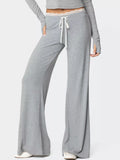 Lace Trim Wide Leg Pants