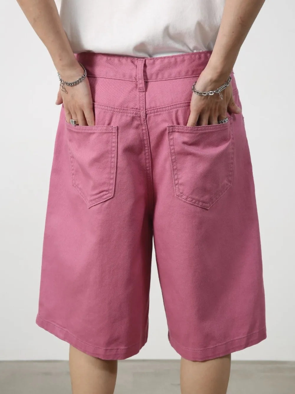 Mid Rise Denim Shorts