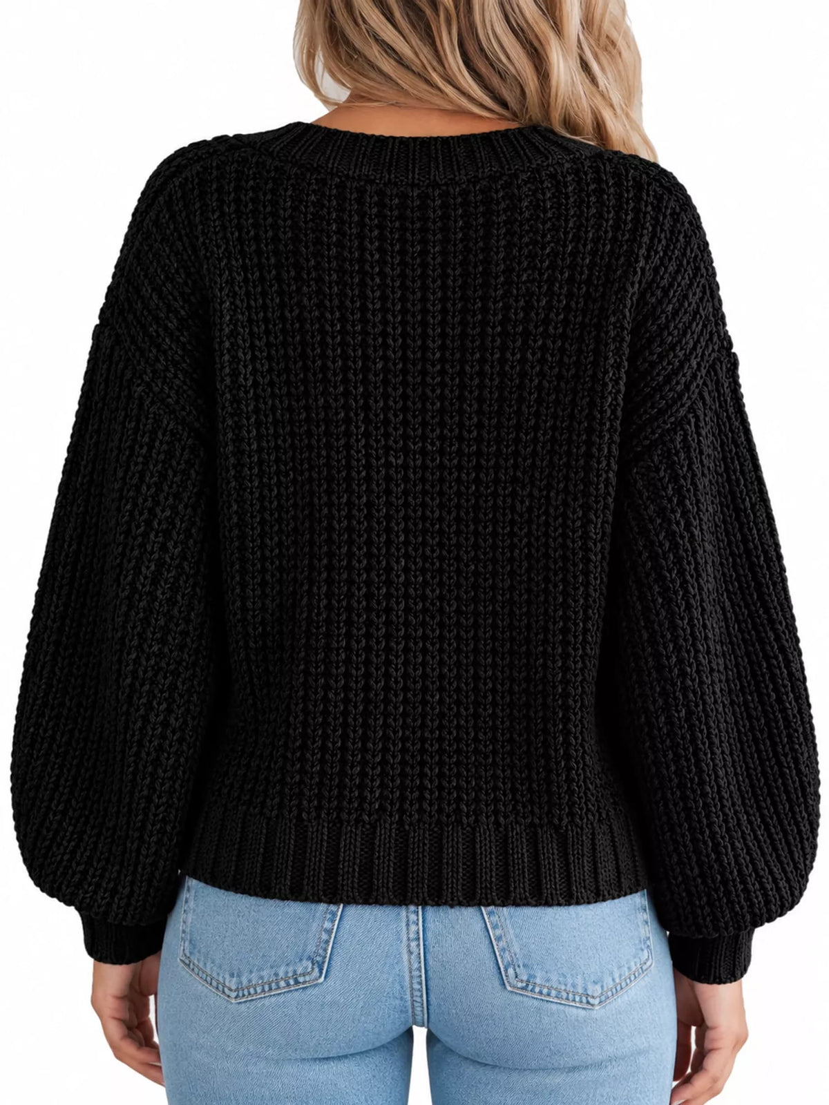 Full Size Chunky Knit Button-Down Cardigan Plus Size