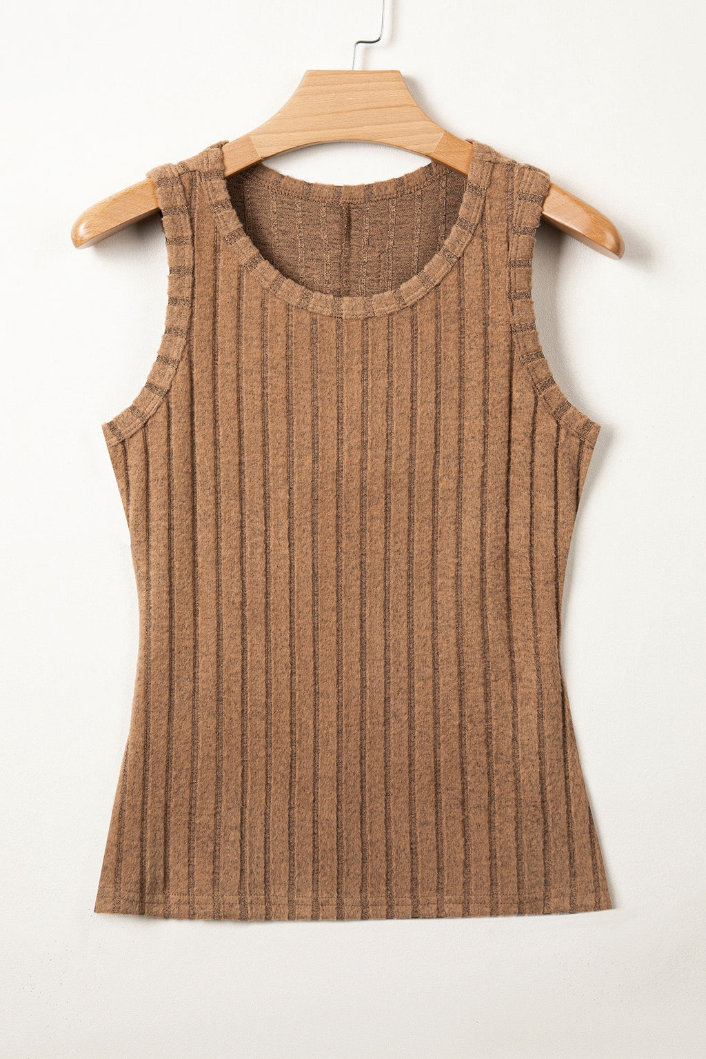Camel Slim Ribbed Mineral Wash Tank Top
