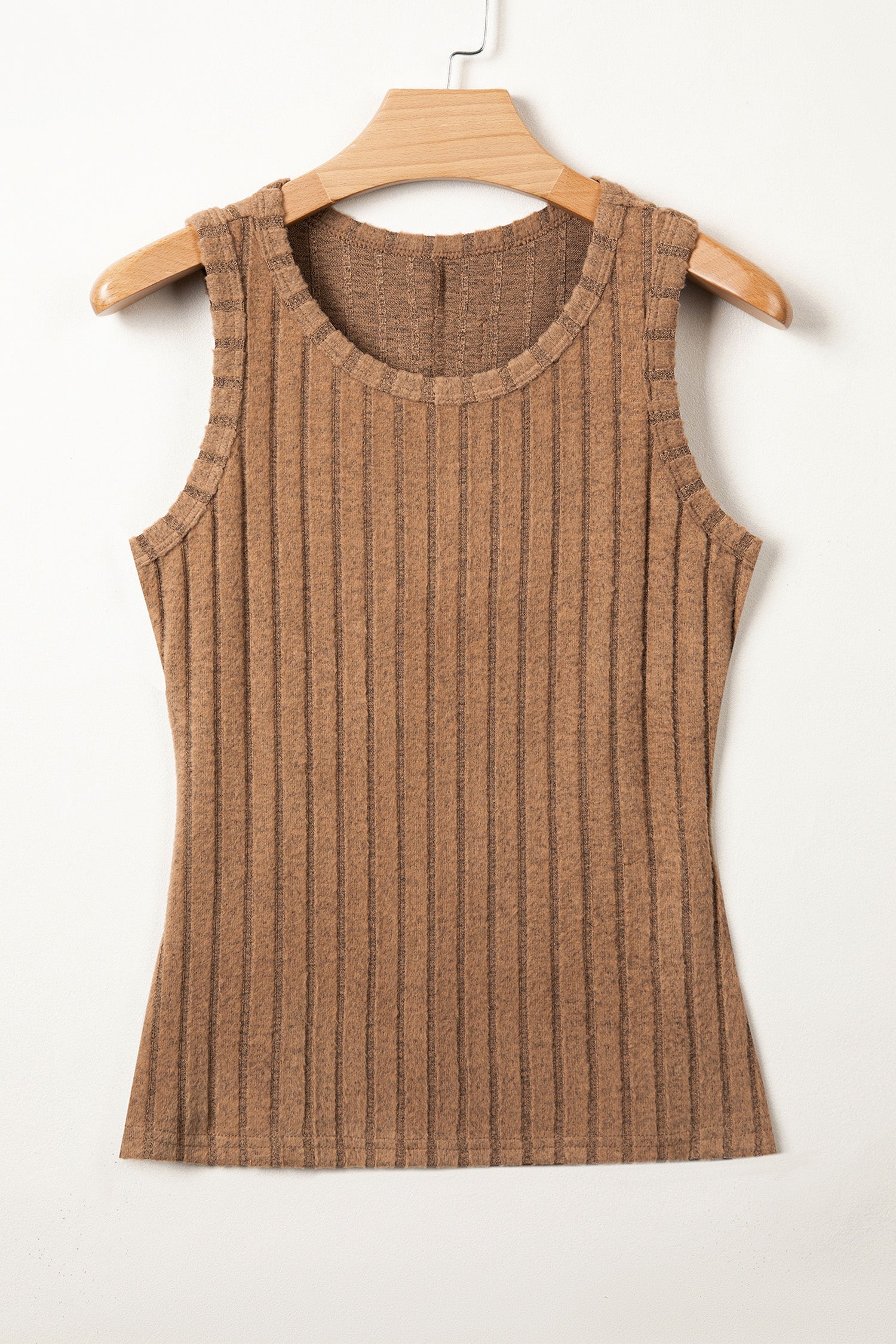 Camel Slim Ribbed Mineral Wash Tank Top