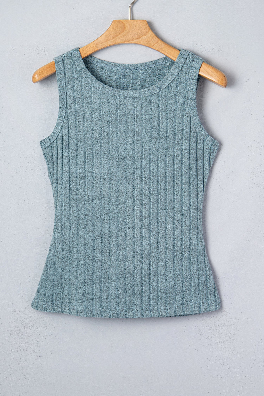 Beau Blue Slim Ribbed Mineral Wash Tank Top