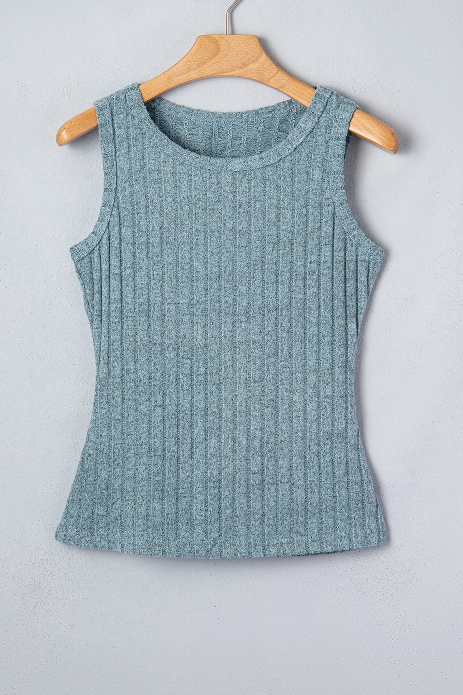 Beau Blue Slim Ribbed Mineral Wash Tank Top