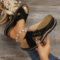 Crisscross Open Toe Wedge Sandals