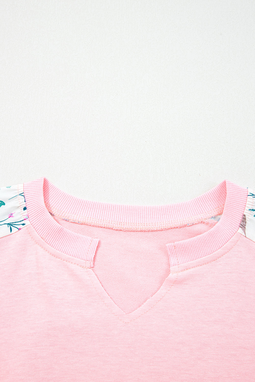 Floral Colorblock Patchwork Chest Pocket Long Sleeve Top