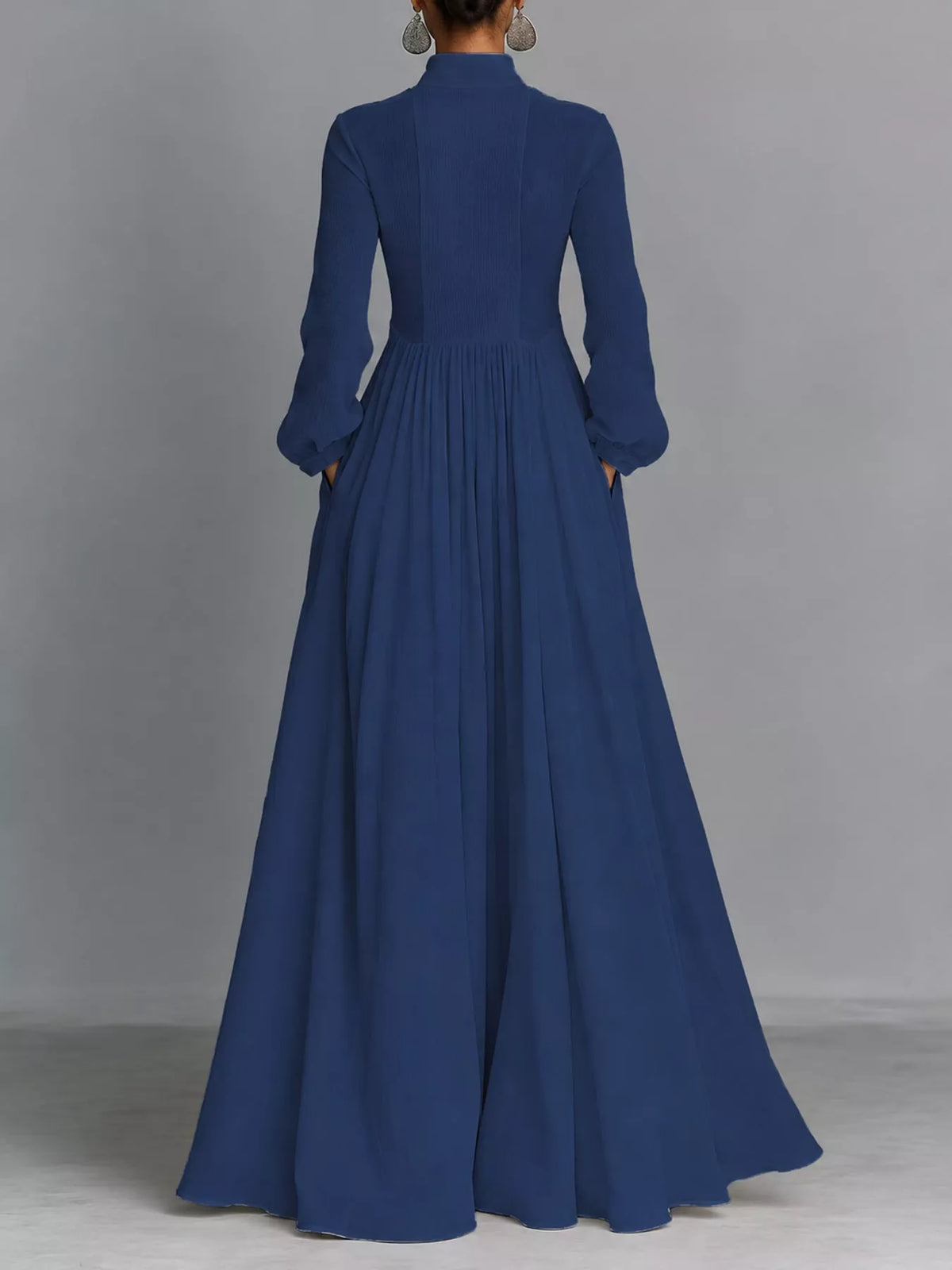 Full Size Long-Sleeve Button Front Maxi Dress Plus Size