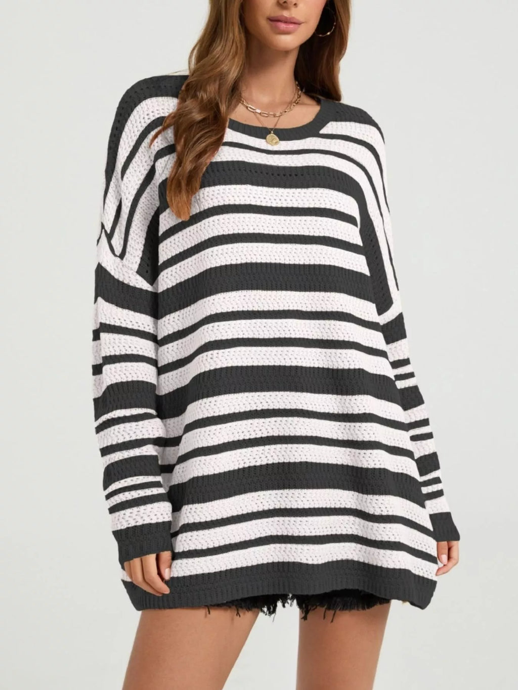 Striped Drop Shoulder Sweater