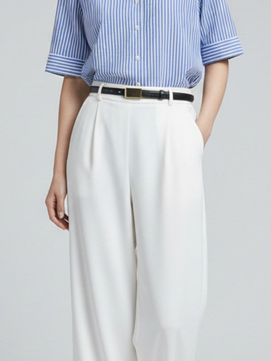 Gold Buckle Skinny Belt