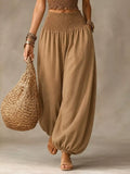 Full Size Smocked Harem Pants Plus Size
