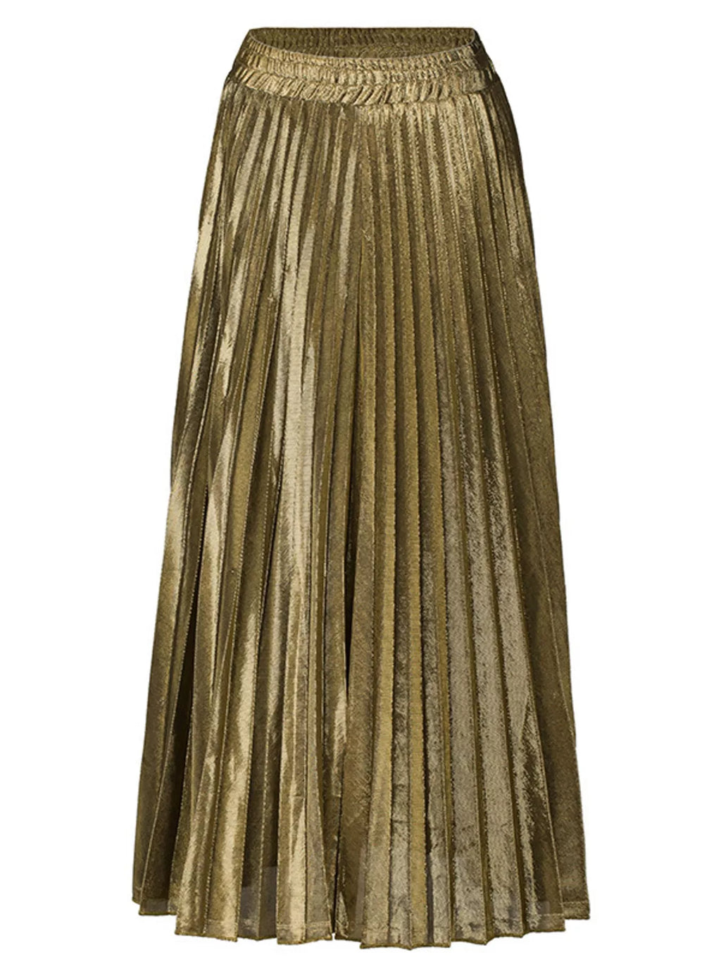 High-Waisted Pleated Maxi Skirt
