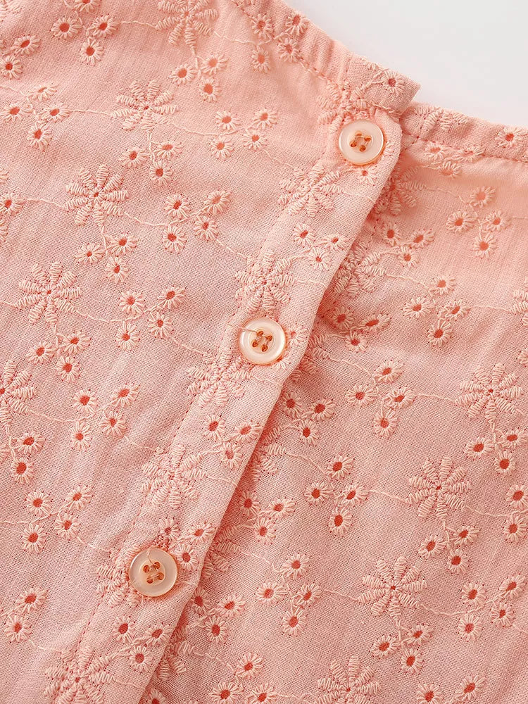 Children's Eyelet Flutter Sleeve Dress