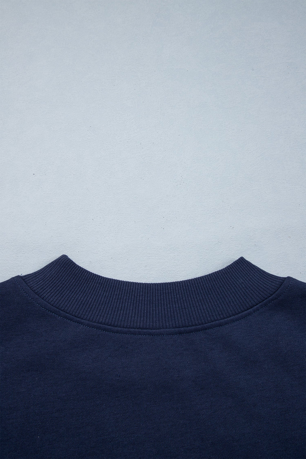 Dirty blue Embroidered Leopard Alabama High Neck Long Sleeve Tunic Sweatshirt