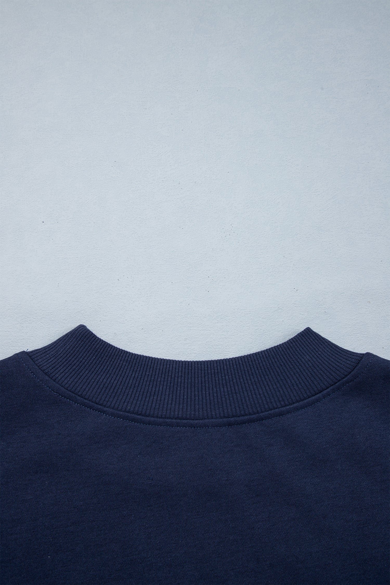 Dirty blue Embroidered Leopard Alabama High Neck Long Sleeve Tunic Sweatshirt