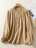 Frill Button Down Long Sleeve Shirt
