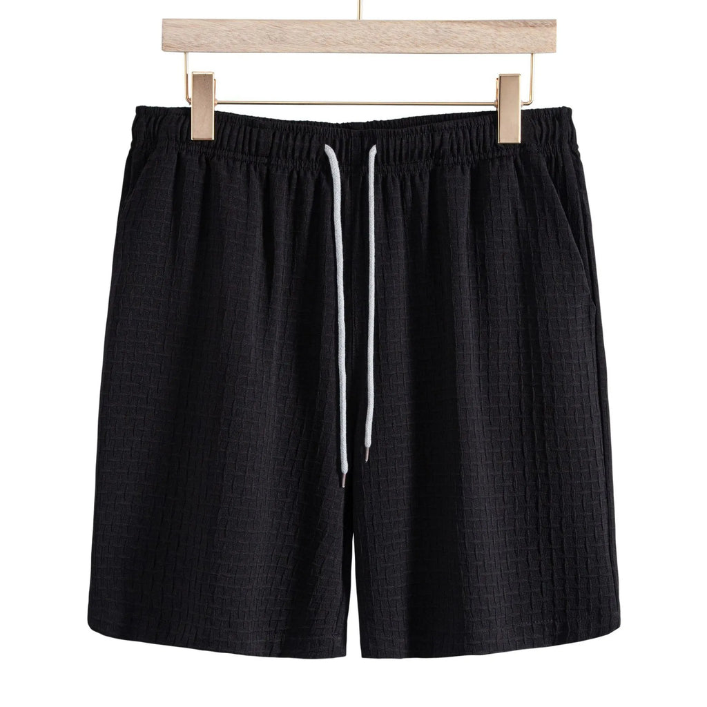 Men's Classic Textured Shorts with Elastic Waist