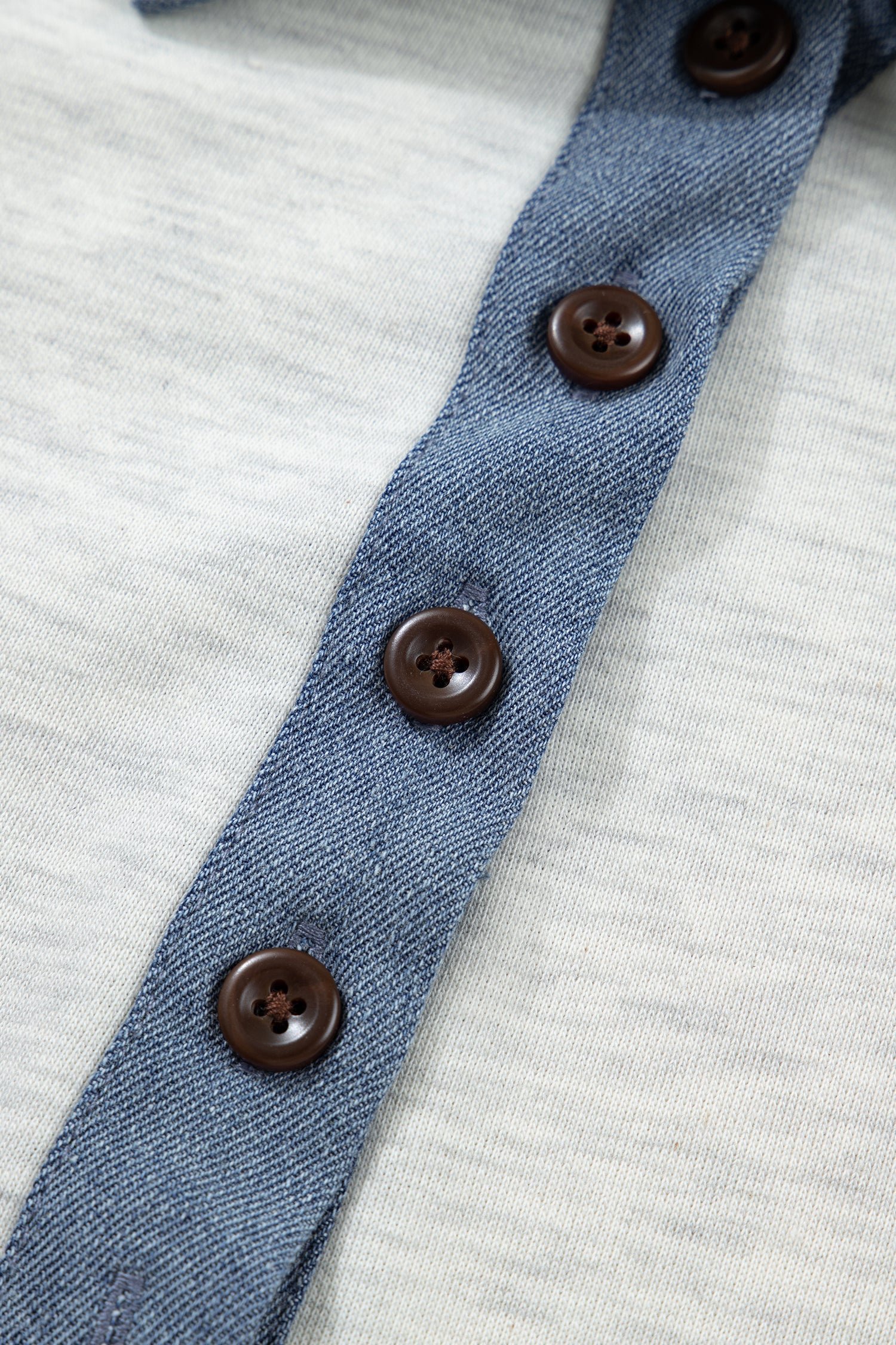 Light Grey Denim Color Block Patchwork Shirt Collar Short Sleeve Blouse