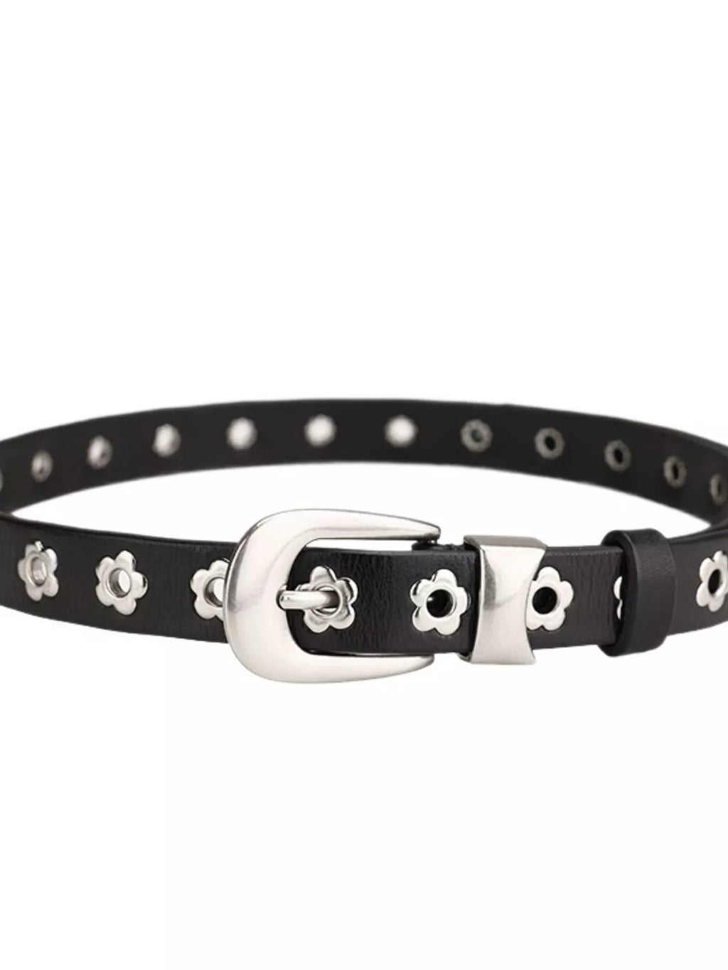 Flower Adjustable Leather Belt