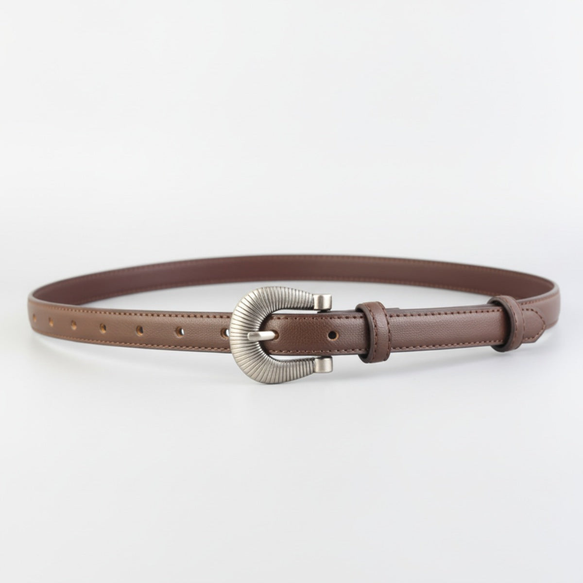 Skinny Belt with Silver Buckle