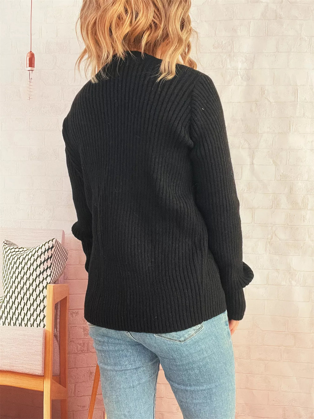 Ribbed Tie Front Long Sleeve Cardigan