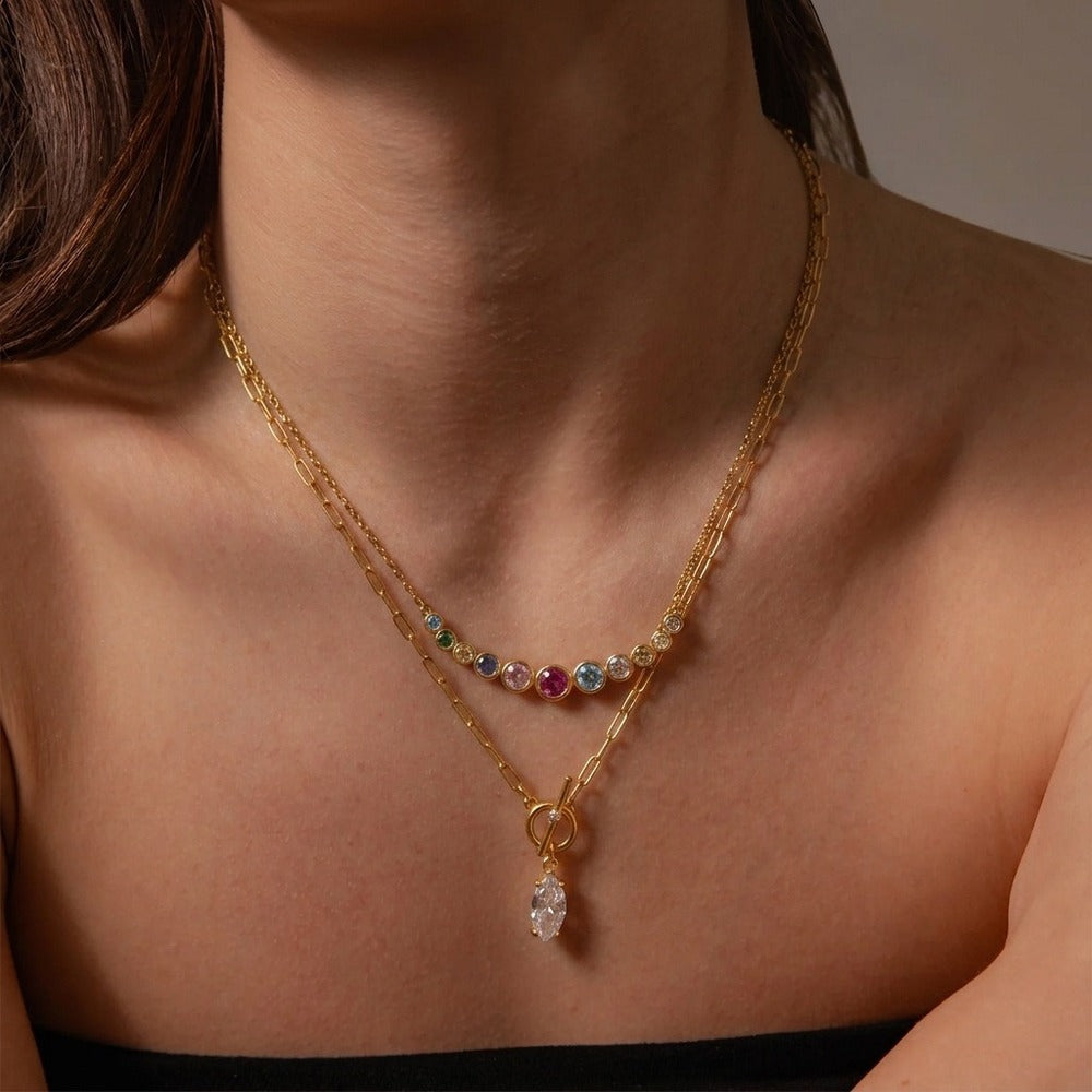 Color Zircon Necklace Collection
