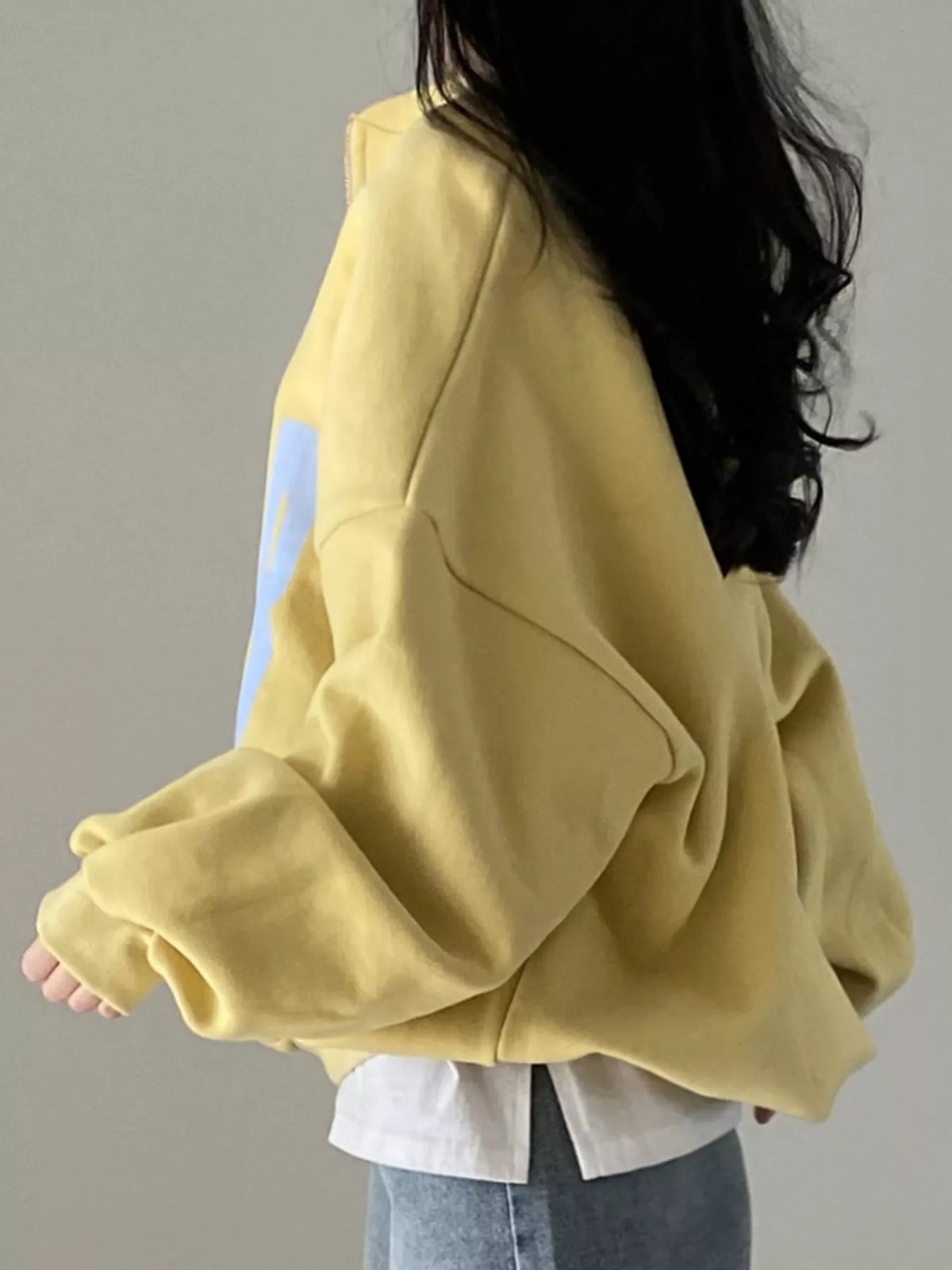 Half-Zip Letter Graphic Sweatshirt