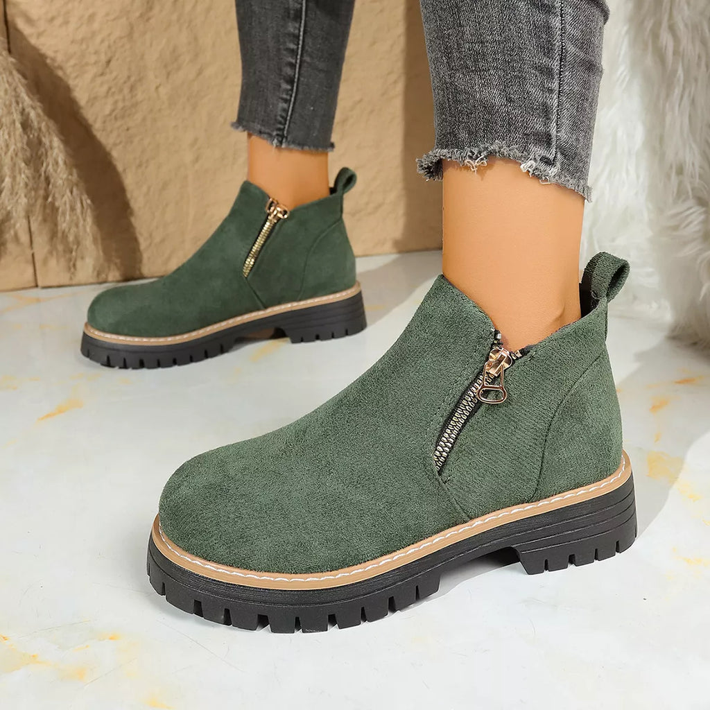 Round Toe Platform Boots