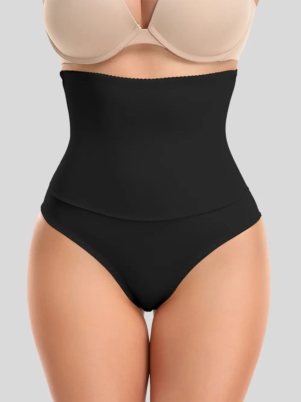 Black Lace Detail High Waist Seamless Shaping Shorts