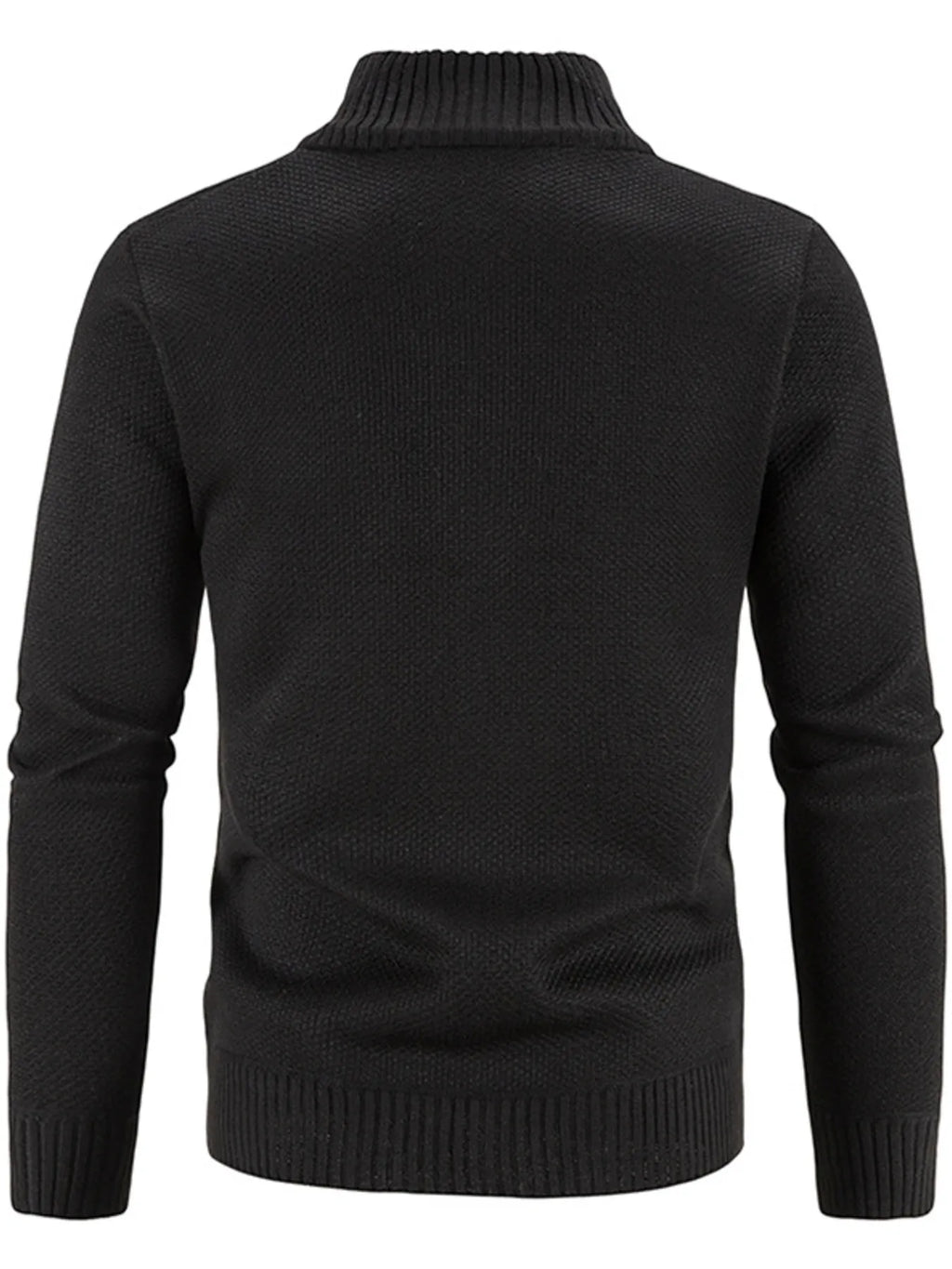 Men's Plus Size Zip-Up Sweater Cardigan with Stand Collar