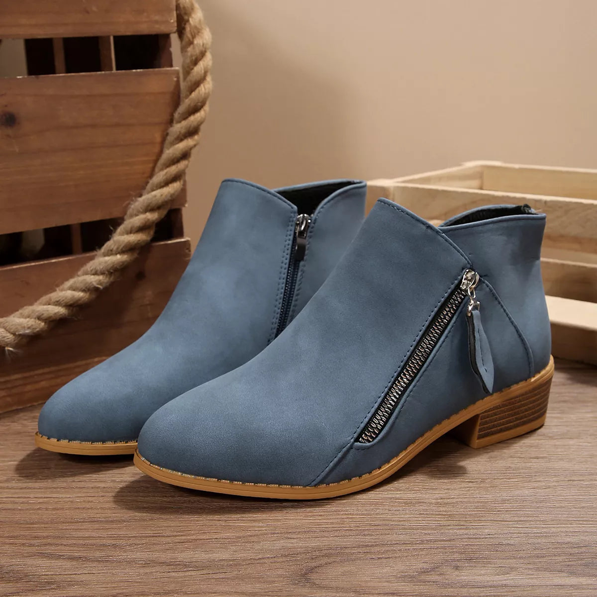 Block Heels Ankle Boots
