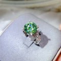5 Carat Green Moissanite Anniversary Ring in 925 Sterling Silver